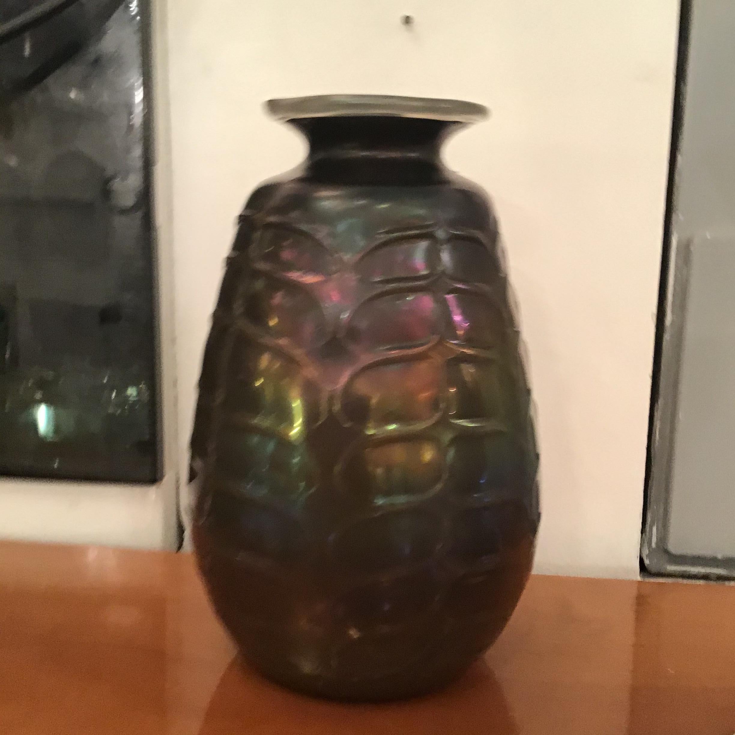 VENINI Vase Murano Glass iridato 1950 Italy in vendita 6