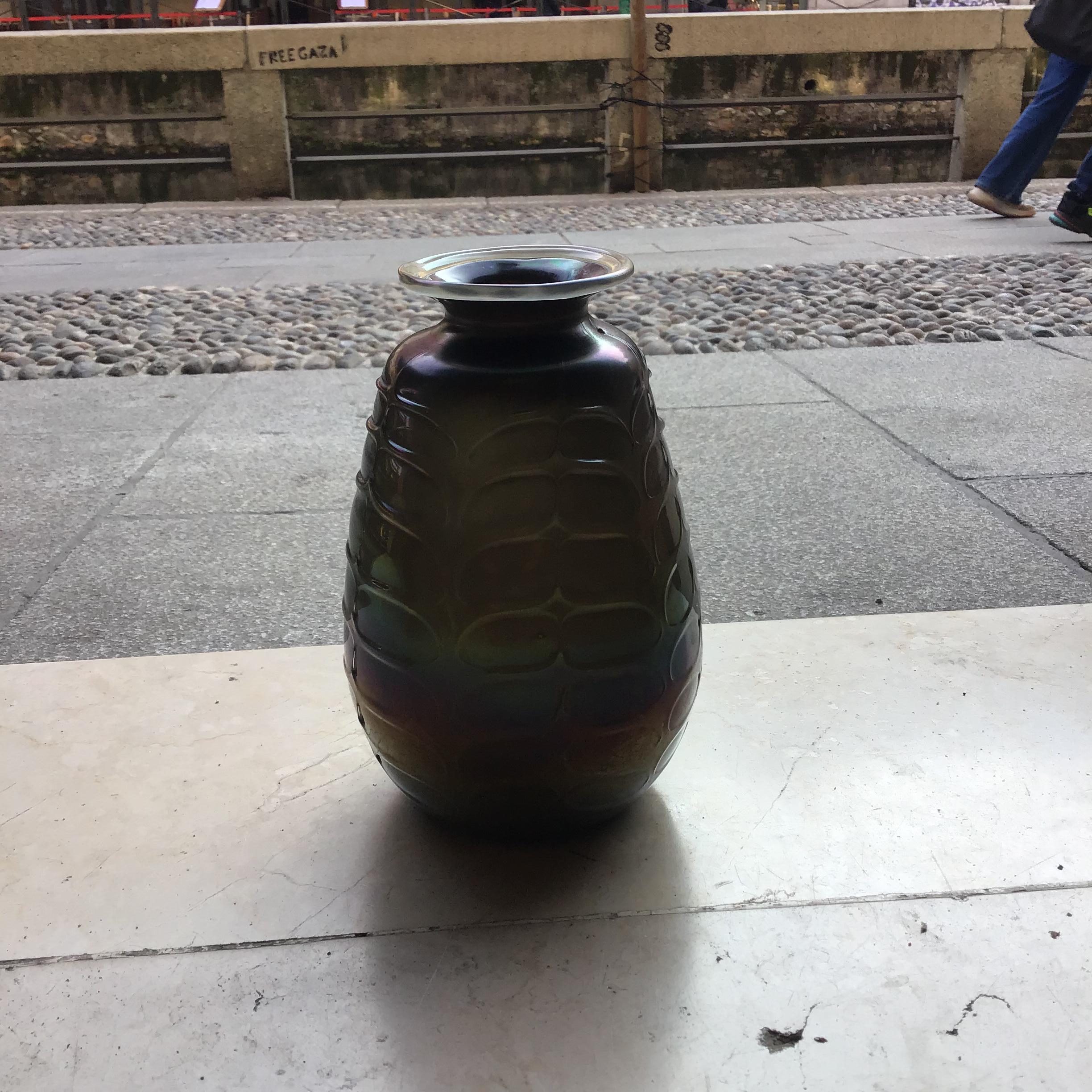 VENINI Vase Murano Glass iridato 1950 Italy in vendita 7