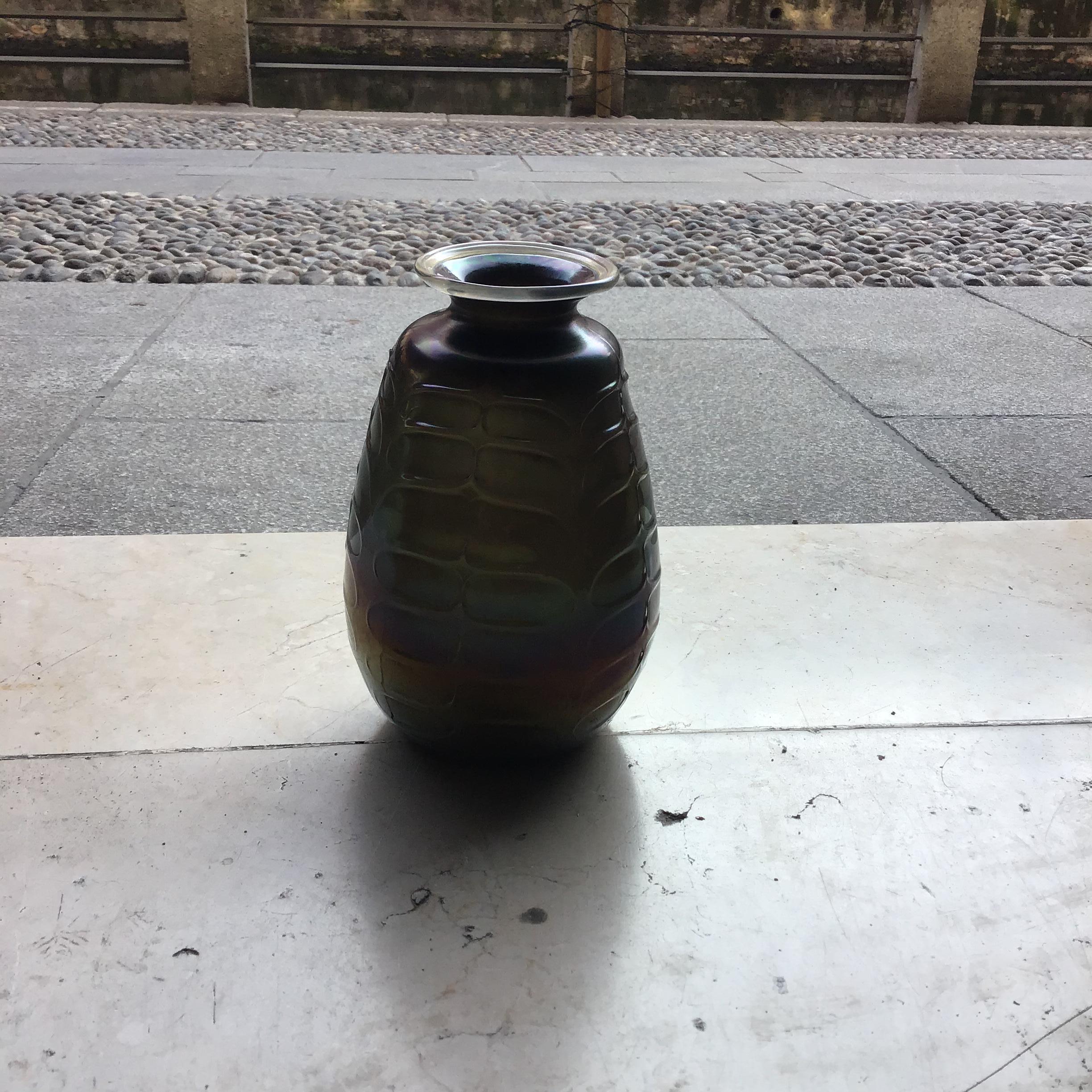 VENINI Vase Murano Glass iridato 1950 Italy in vendita 8