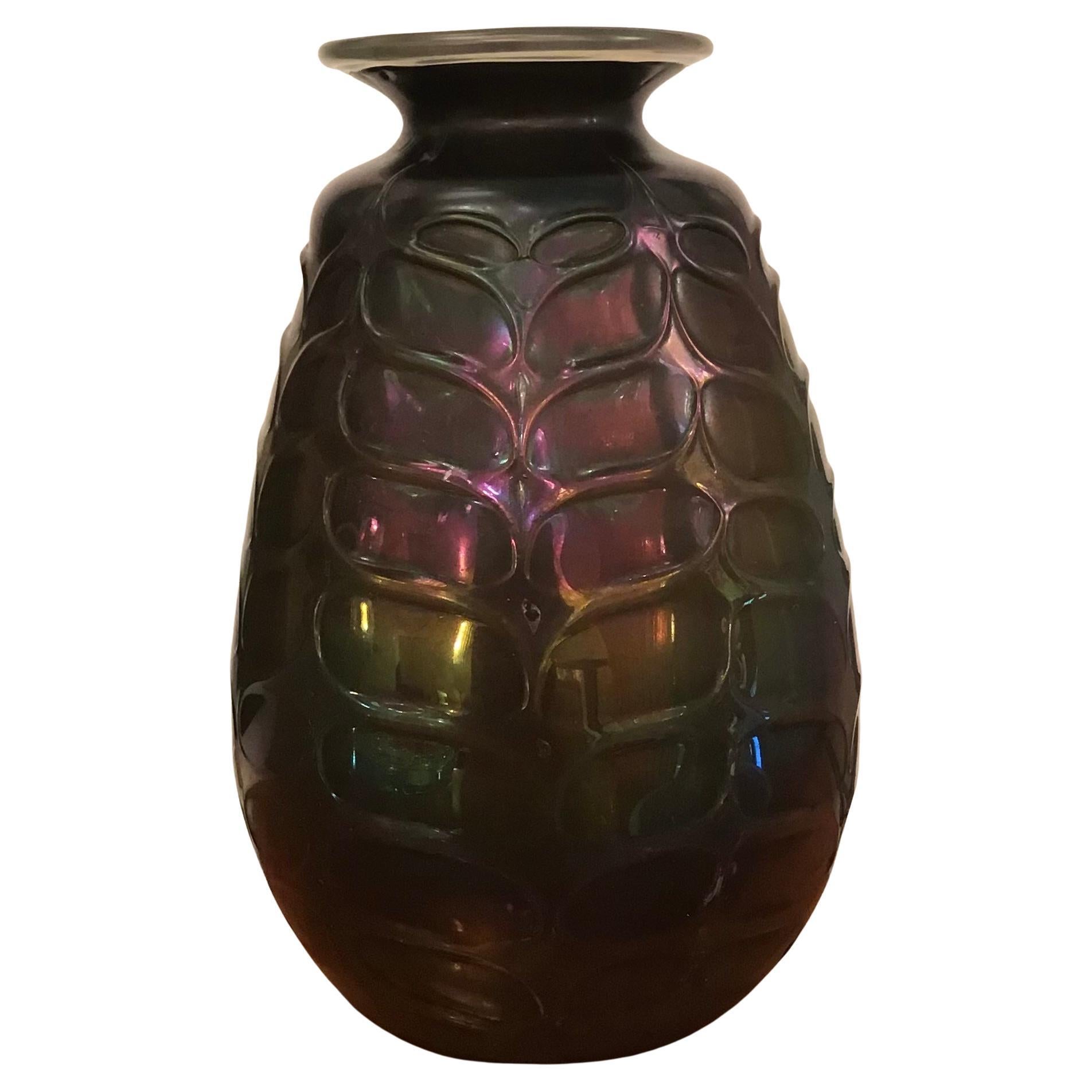 VENINI Vase Muranoglas iridato 1950 Italien
