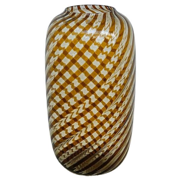 Venini Vase, Murano Glass, Twisted Rods Technique, 80's, Italy