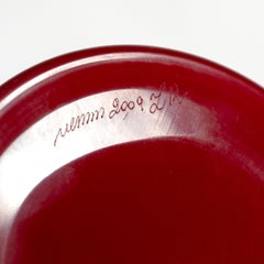 Venini vaso alto Odalische Rosso e Bianco in vetro di Murano, firmato 2009 Made in Italy