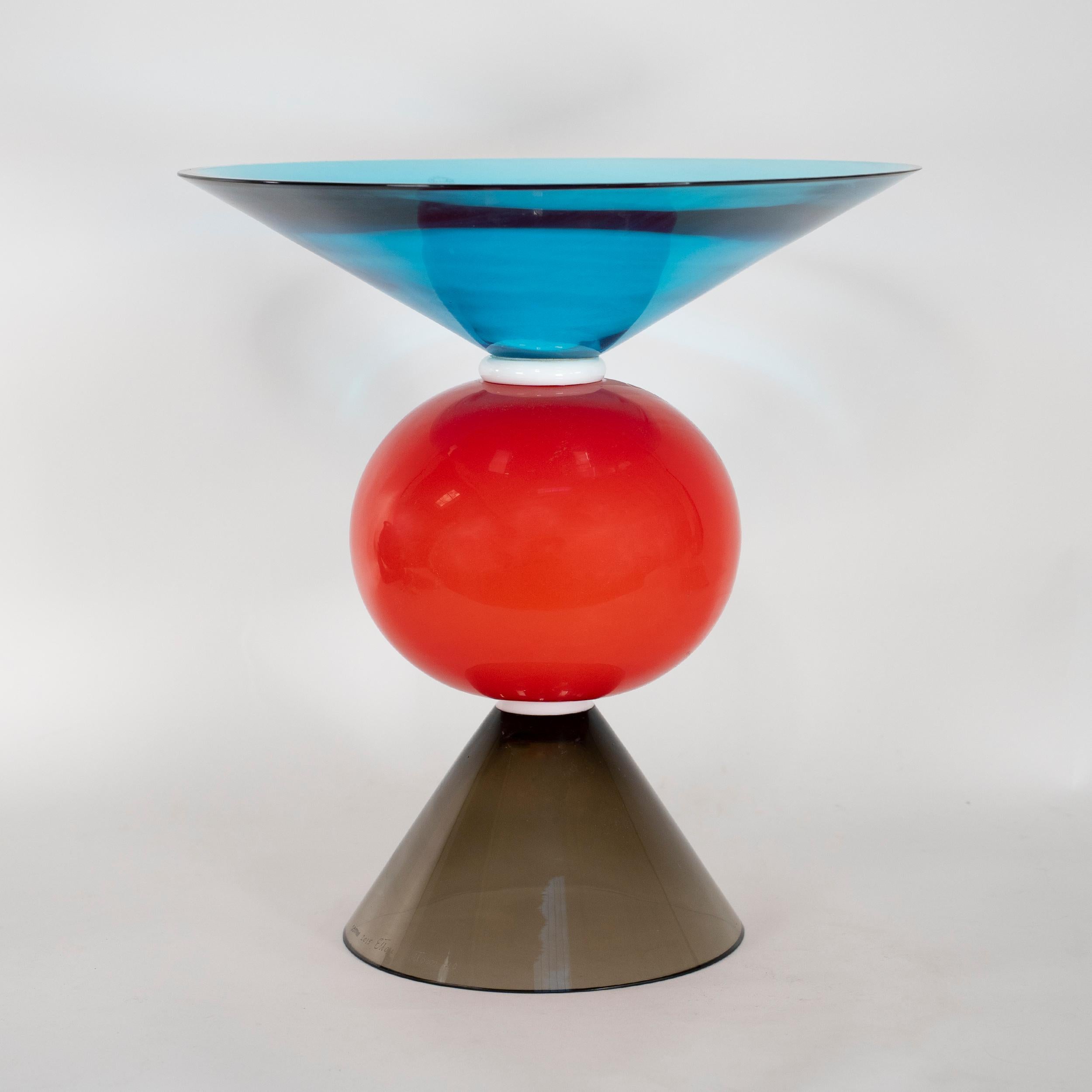 Venini vaso Oman in vetro di Murano Edizione numerata 10, firmato 2015 Sottsass in vendita 1