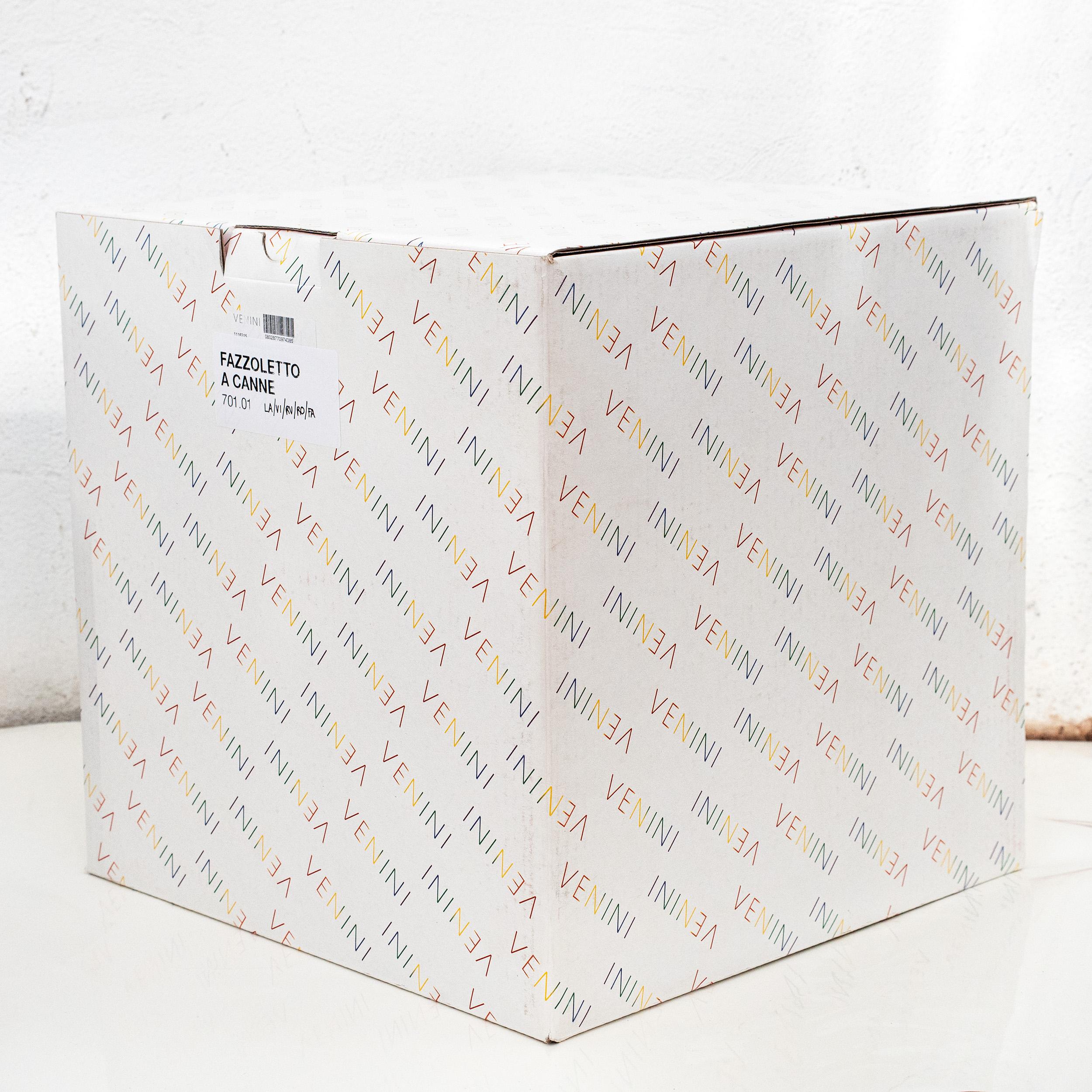 Venini vaso raro Fazzoletto a Canne multicolore in vetro di Murano, firmato 2010 in vendita 1