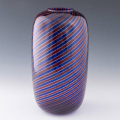 Venini Vase Spiral Canes Murano Glass 1990
