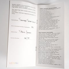 Vaso VENINI in vetro di Murano verde veronese, edizione limitata 186/199, firmato 1996