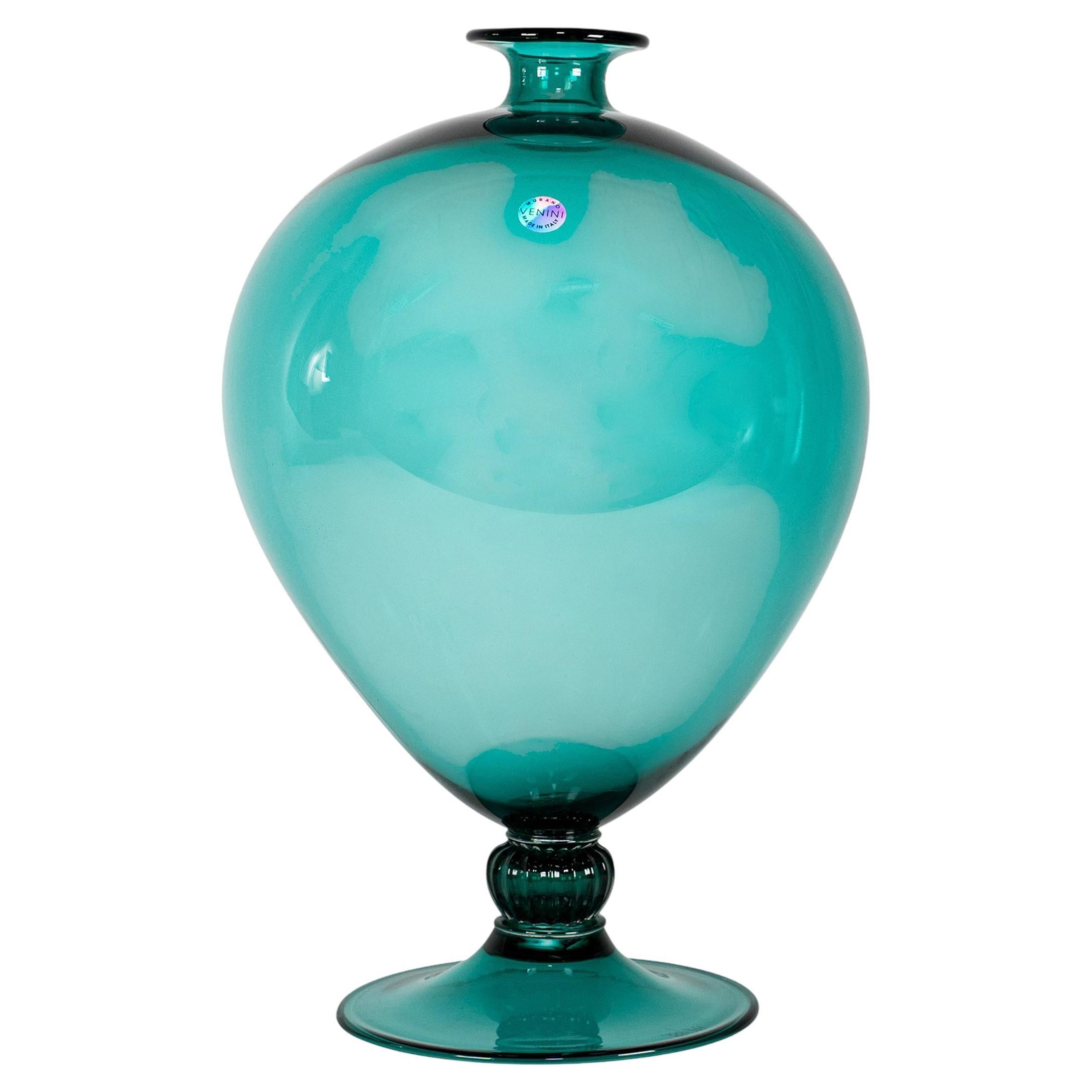 Vaso Venini in vetro di Murano Greene 
Greene Edizione Limitata 188/199, Firmato 1996 in vendita