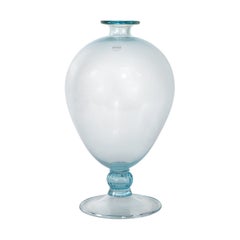 Vaso VENINI “Veronese” in vetro di Murano color acquamarina, edizione firmata 2010, Venezia