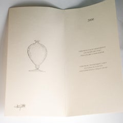 VENINI vase Veronese Taupe Grey Murano Glass Limited Edition 105/199 Signed 2000