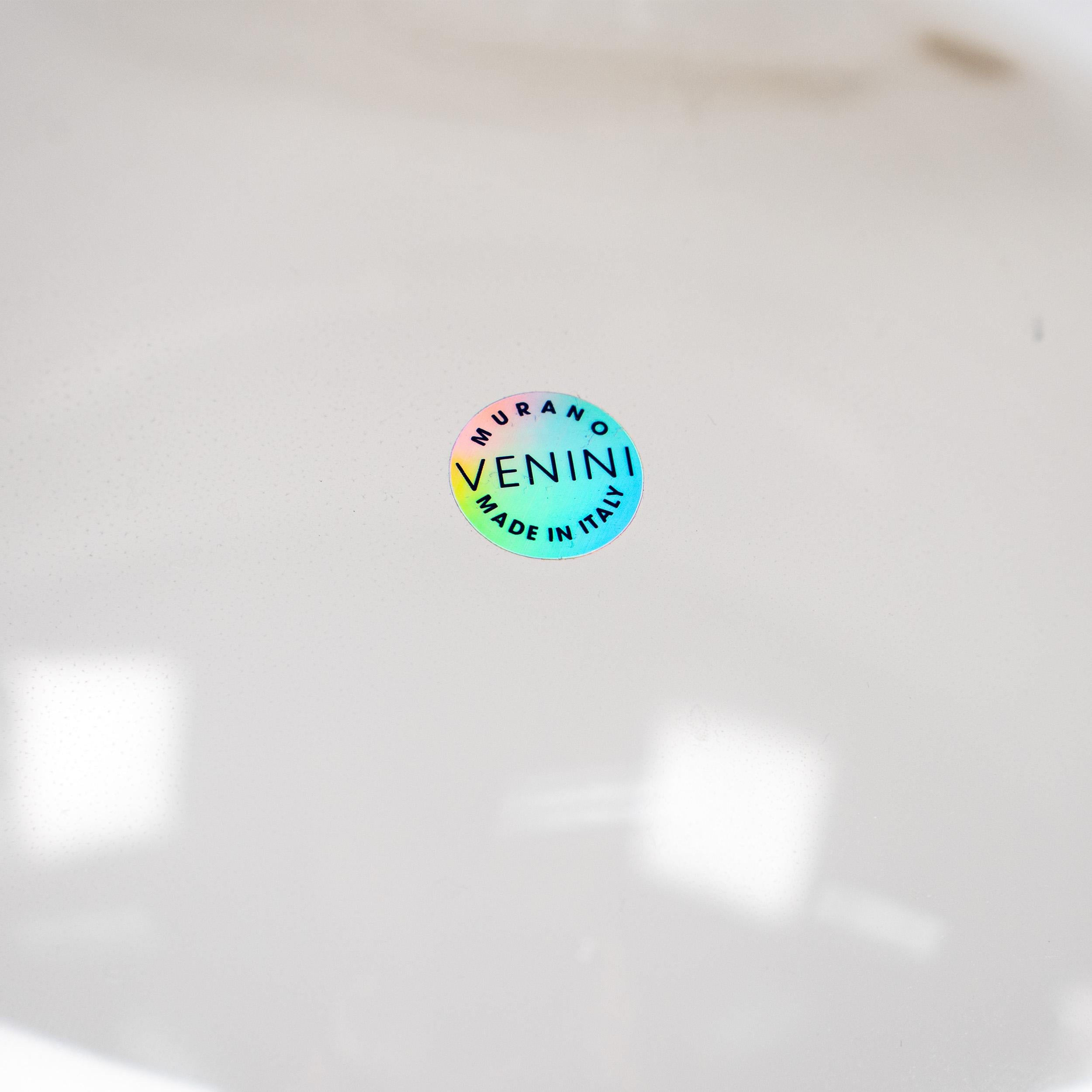 Italiano VENINI vase Veronese Taupe Grey Murano Glass Limited Edition 105/199 Signed 2000 in vendita