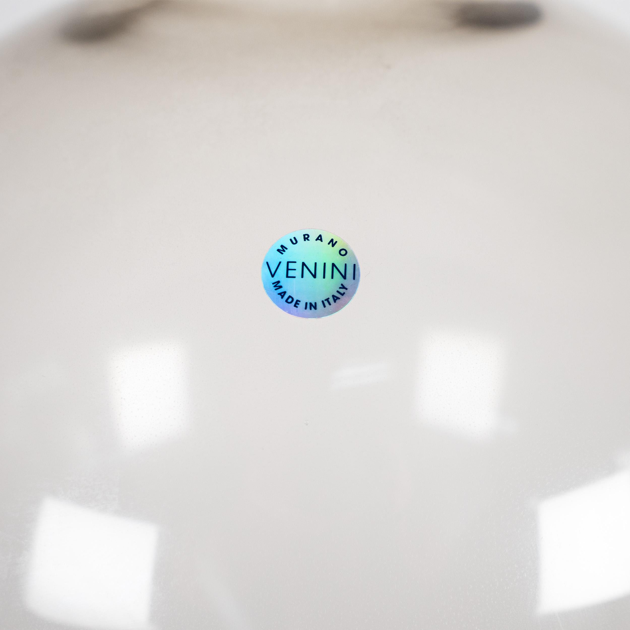 Fine XX secolo Vaso Venini Veronese Taupe Grey in vetro di Murano Edizione Limitata 106/199 Firmato 2000 in vendita