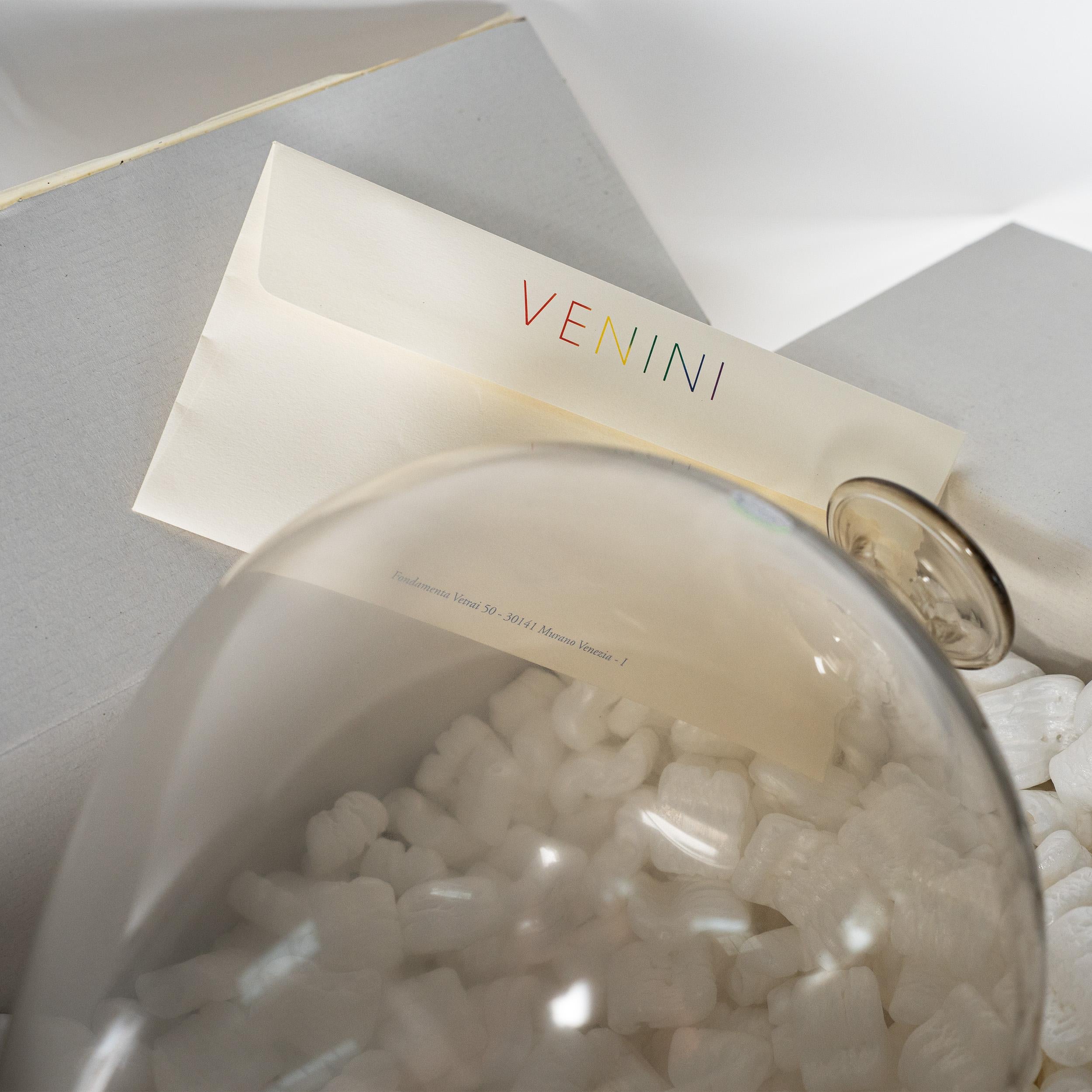 Vaso Venini Veronese Taupe Grey in vetro di Murano Edizione Limitata 106/199 Firmato 2000 in vendita 1
