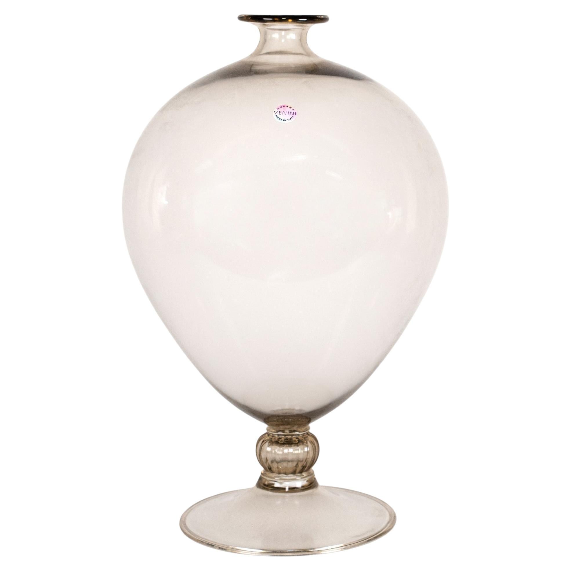 Vaso Venini Veronese Taupe Grey in vetro di Murano Edizione Limitata 106/199 Firmato 2000