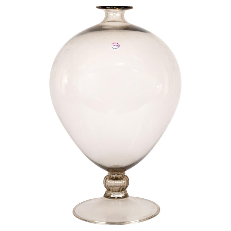 VENINI vase Veronese Taupe Grey Murano Glass Limited Edition 106/199 Signed 2000