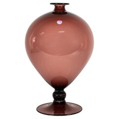 VENINI Vase Veronese Violett Murano Glas Limitierte Auflage 190/199, signiert 1997