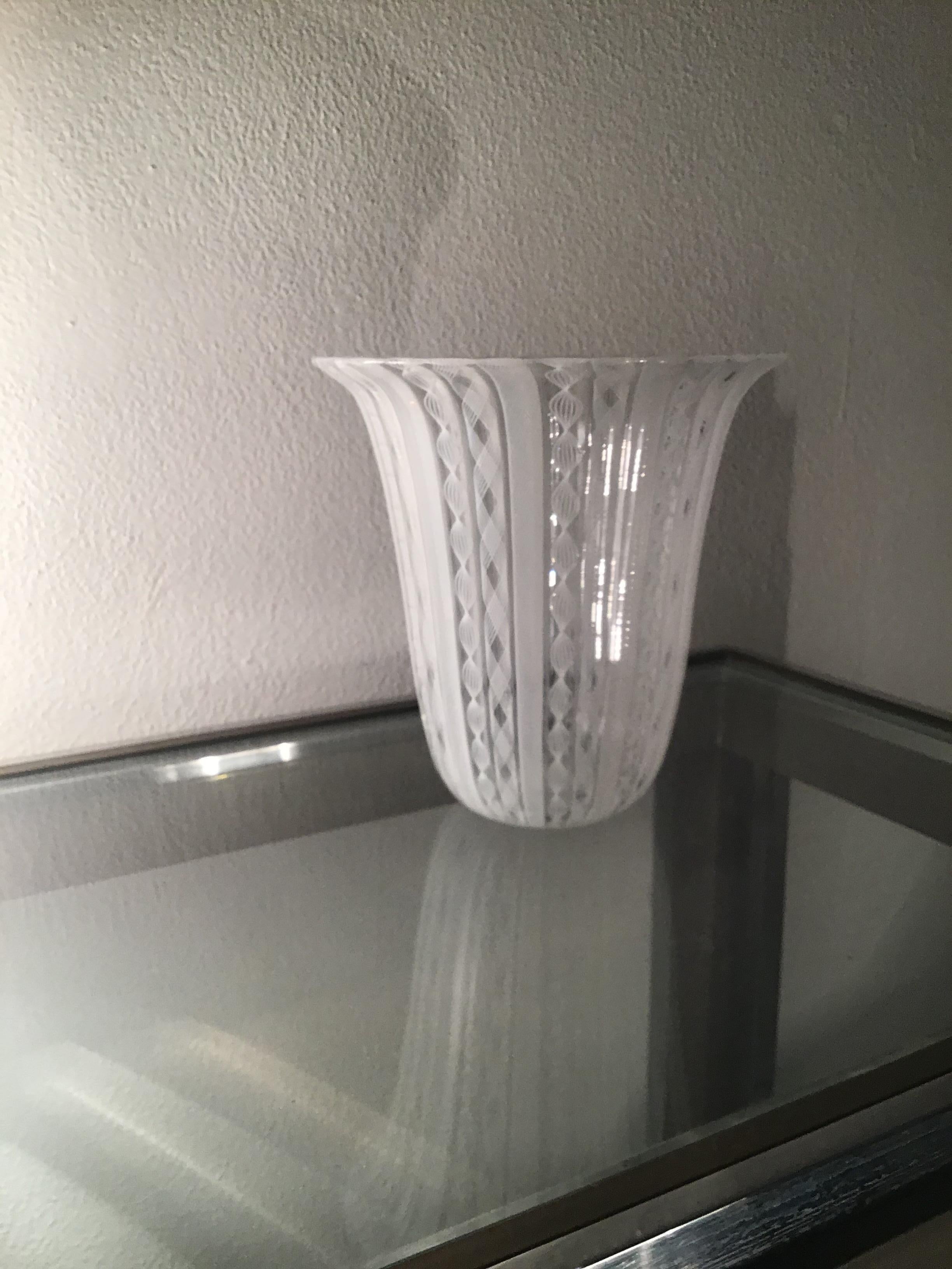 Other Venini Vase “Zanfirico“ Murano Glass 1950 Italy For Sale