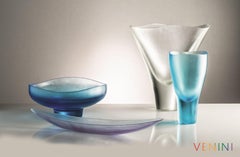 Venini Vase 516.01 Acquamare Murano Glass Vase design Tobia Scarpa - Damiani