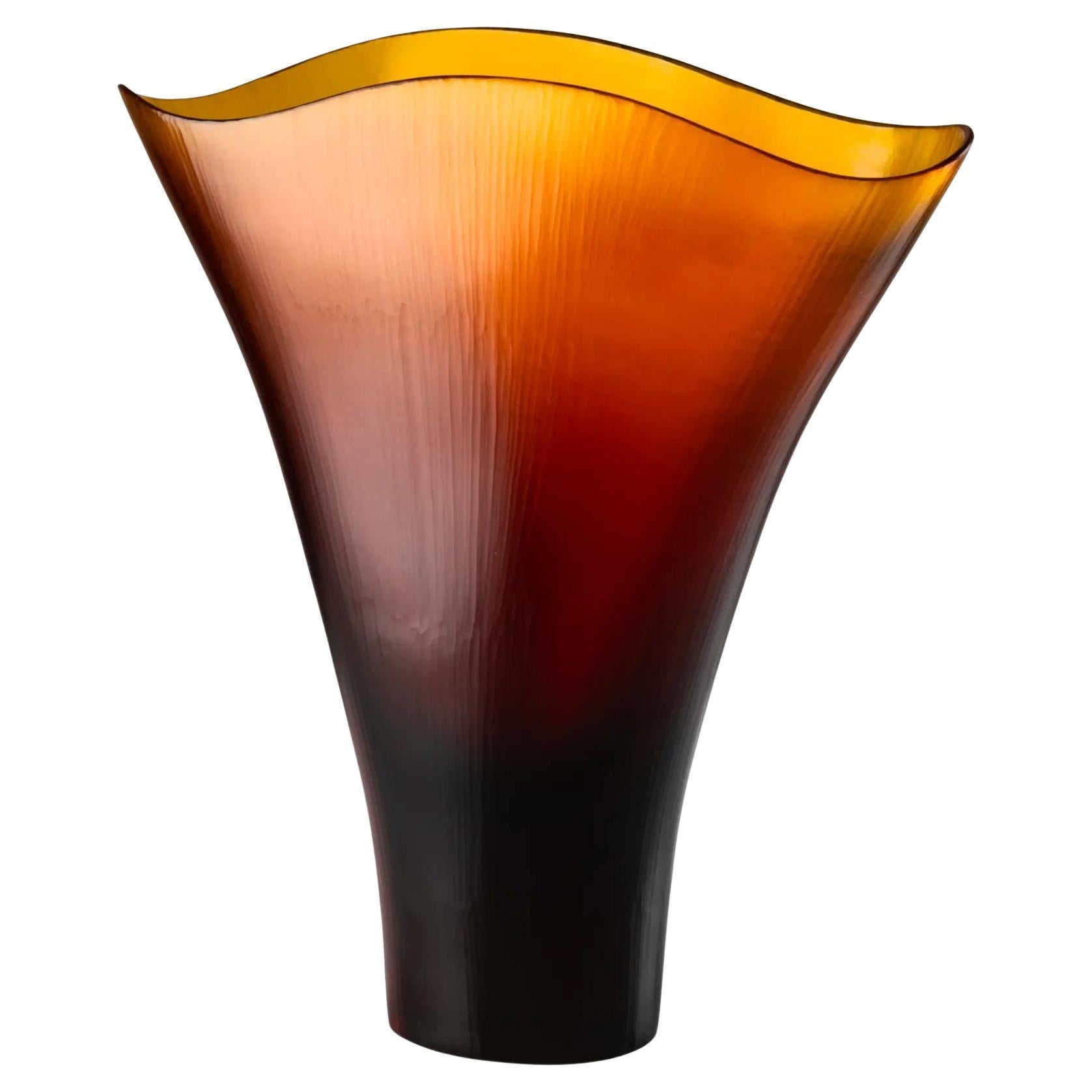 Venini Vase 516.13 Ambra Murano Glass Vase design Tobia Scarpa - Damiani For Sale