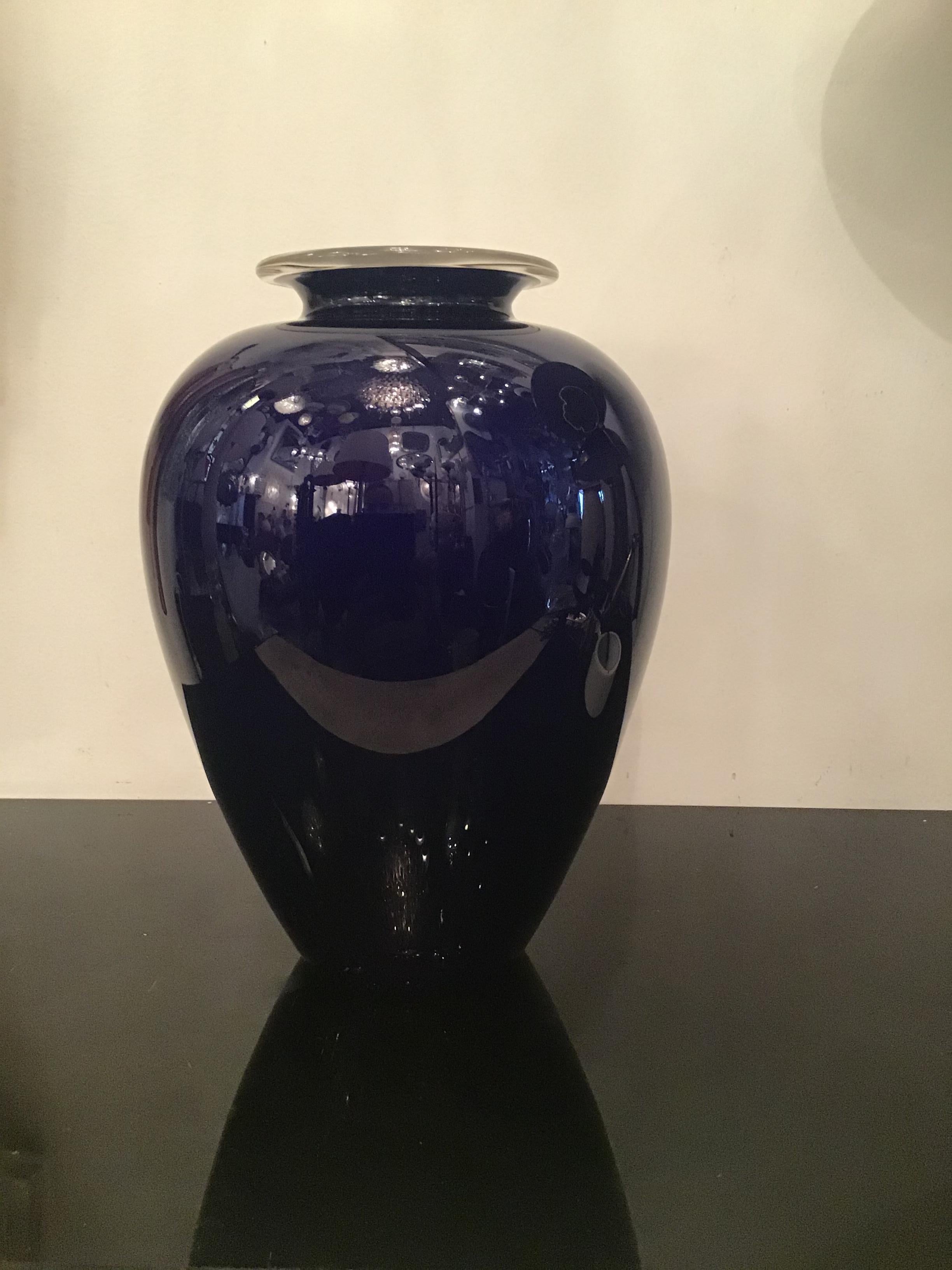 VENINI Vaso “Pirelli” Murano Glass 1990 Italy in vendita 7