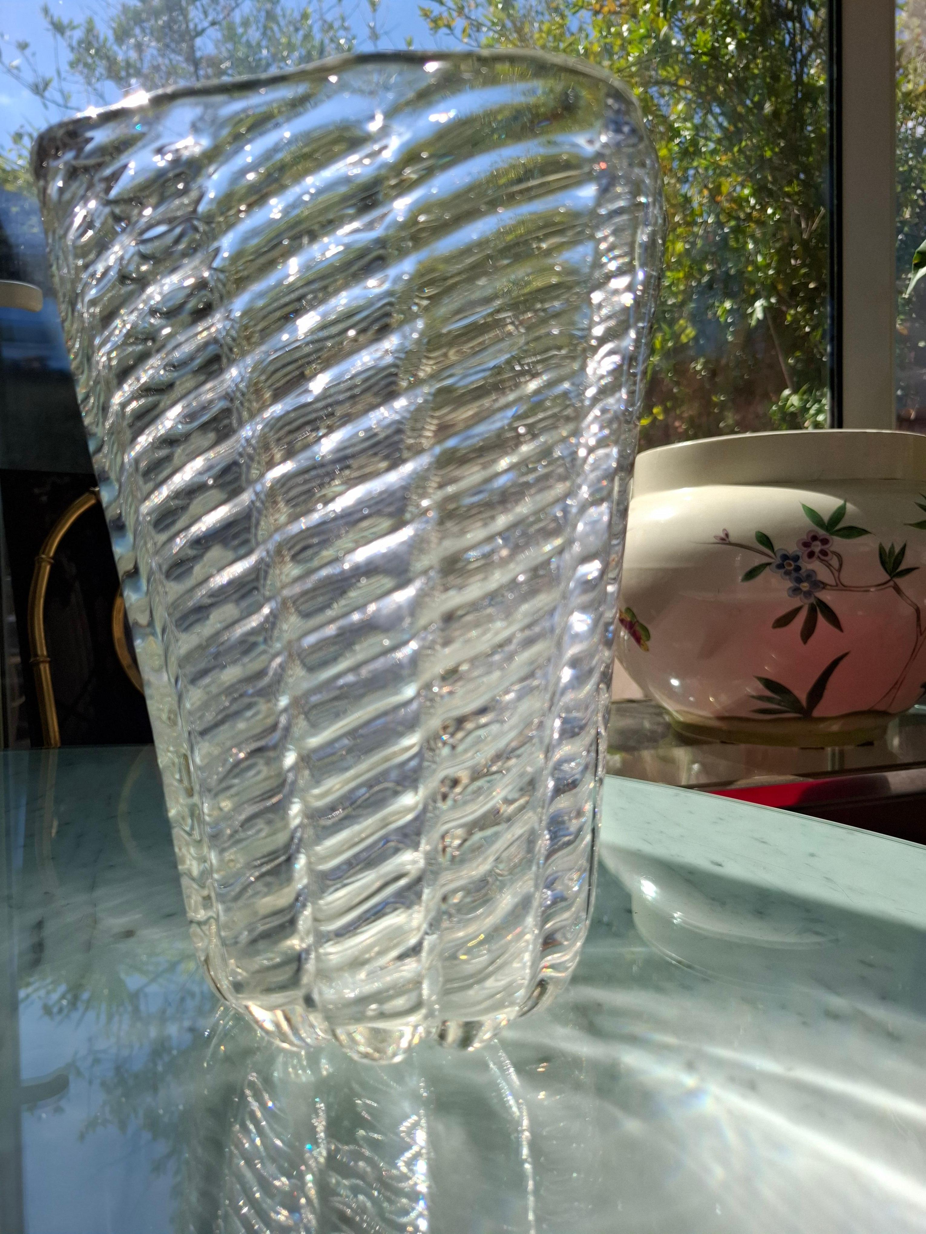 Italiano Venini Vaso Vetro di Murano 1950 Italia in vendita