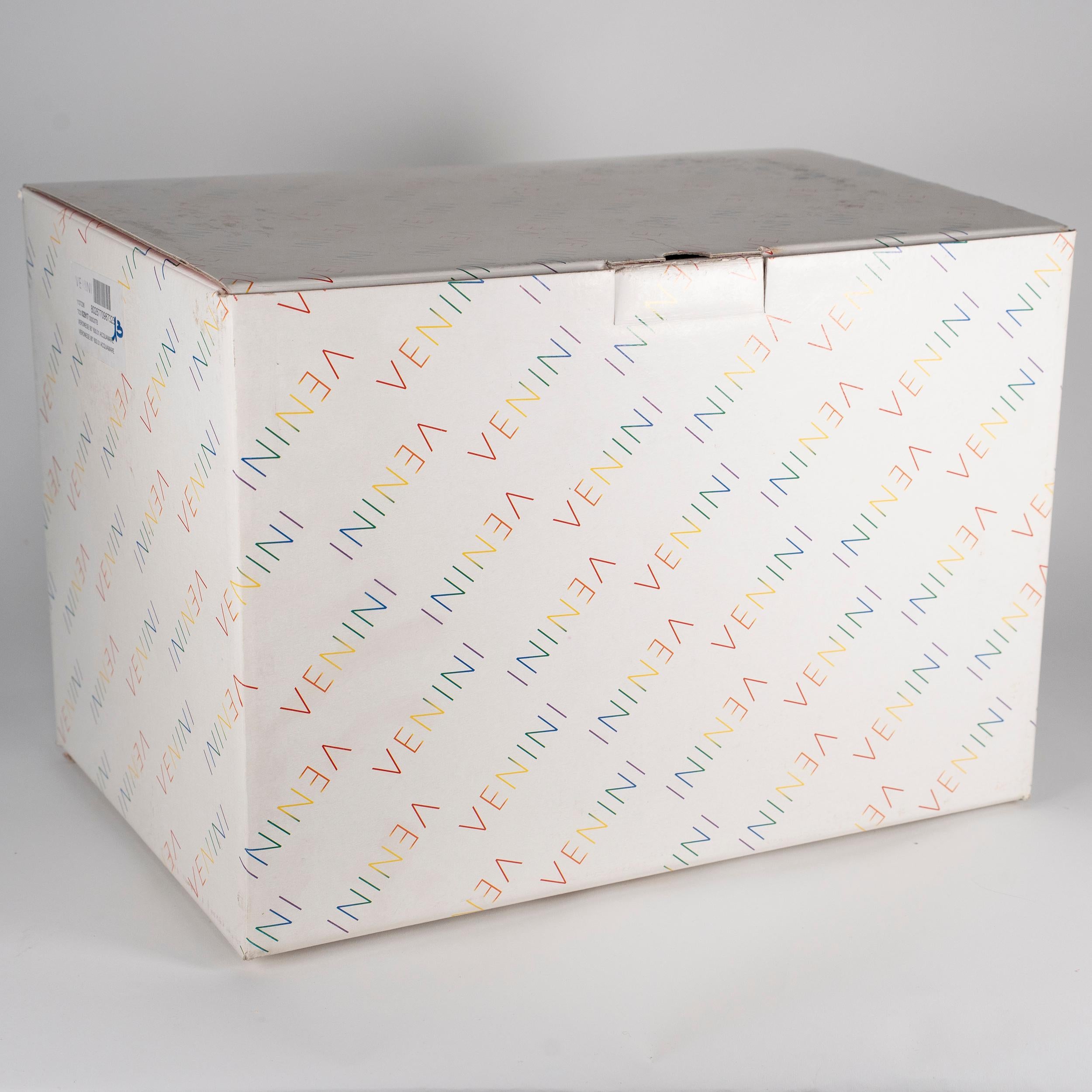 Venini Veronese 90° Anniversario Acquamarina e Vetro Bianco pezzi 13/90 anno 2011 in vendita 3