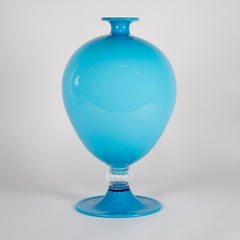 VENINI Veronese 90th Anniversary Aquamarine & White Glass pcs 13/90 year 2011