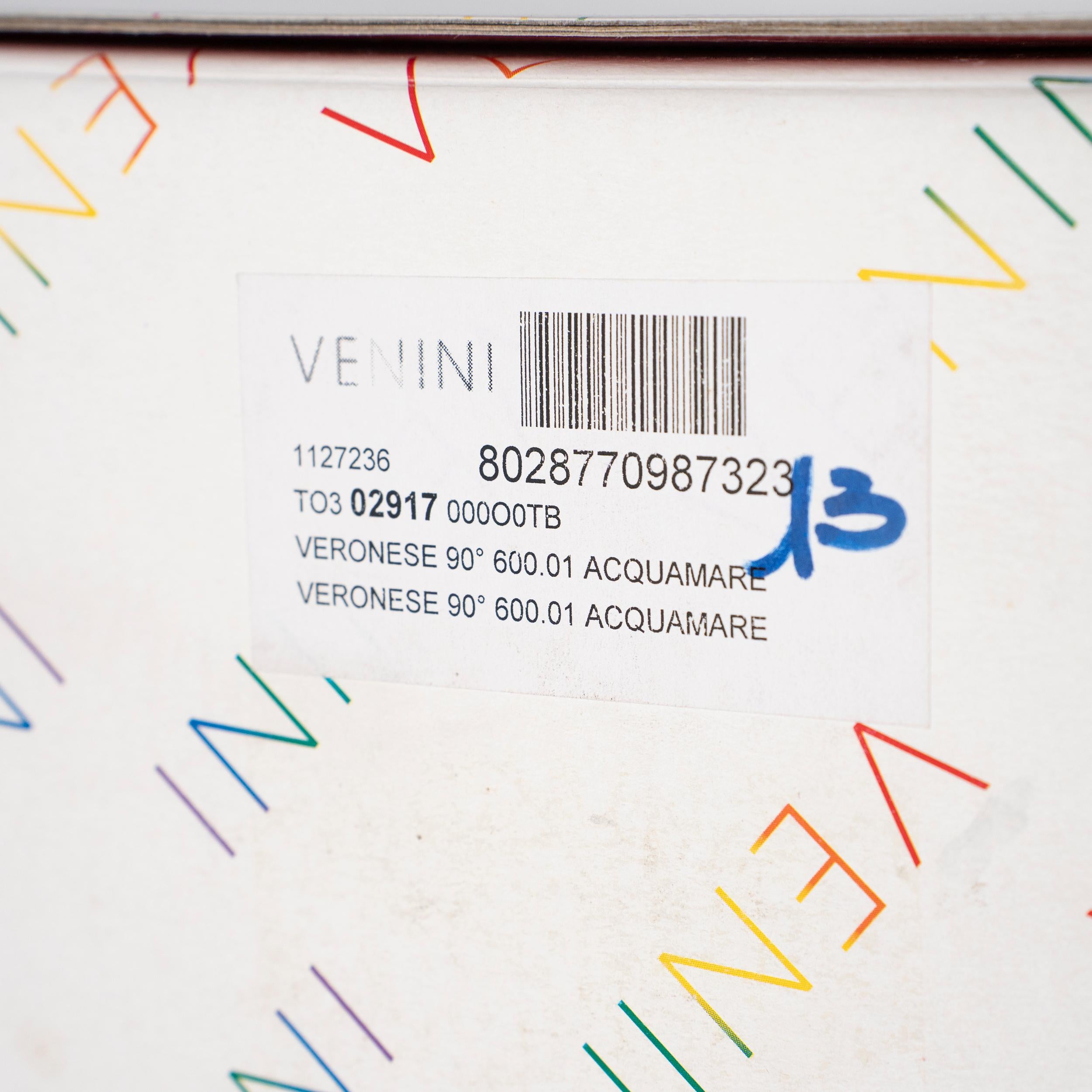 Venini Veronese 90° Anniversario Acquamarina e Vetro Bianco pezzi 13/90 anno 2011 in vendita 2