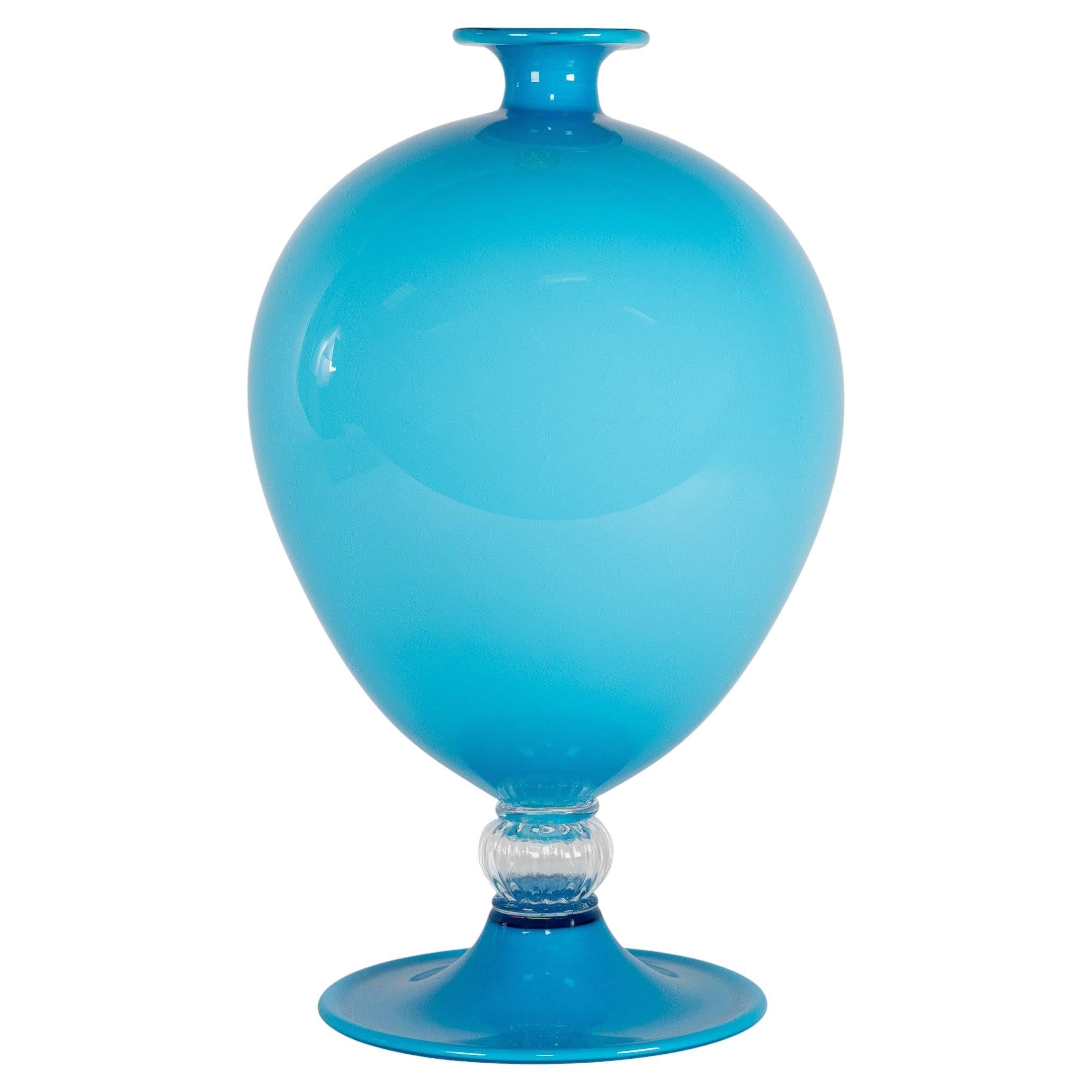 VENINI Veronese 90th Anniversary Aquamarine 
White Glass pcs 13/90 year 2011