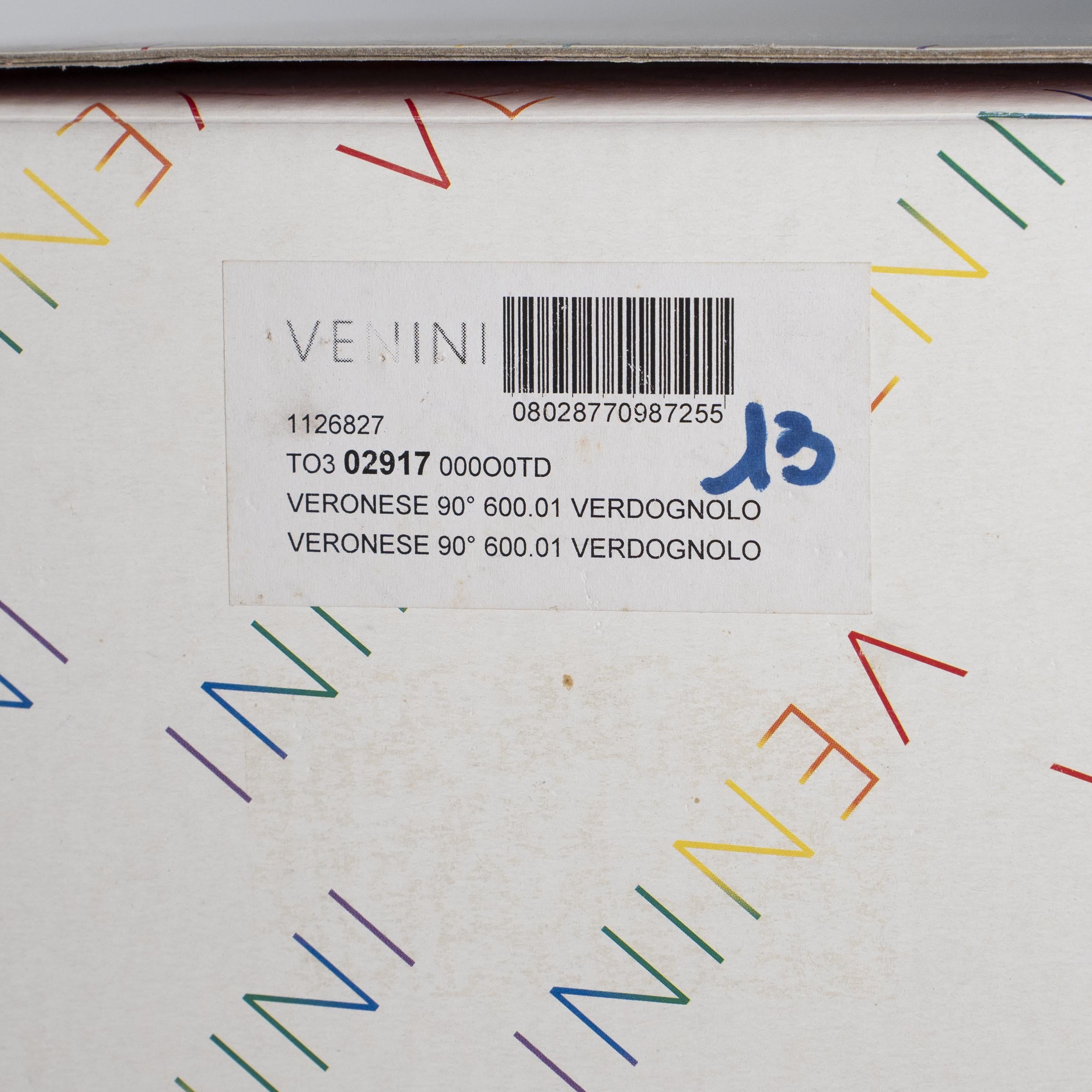 Blown Glass VENINI Veronese 90th Anniversary lattim green Glass Lim. Edition 13/90 year 2011 For Sale