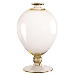 Venini Veronese Glass Vase in Straw and Crystal by Vittorio Zecchin