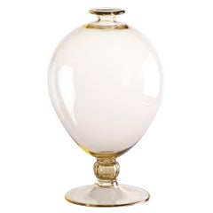 Vase en verre Venini Veronese en paille et cristal de Vittorio Zecchin