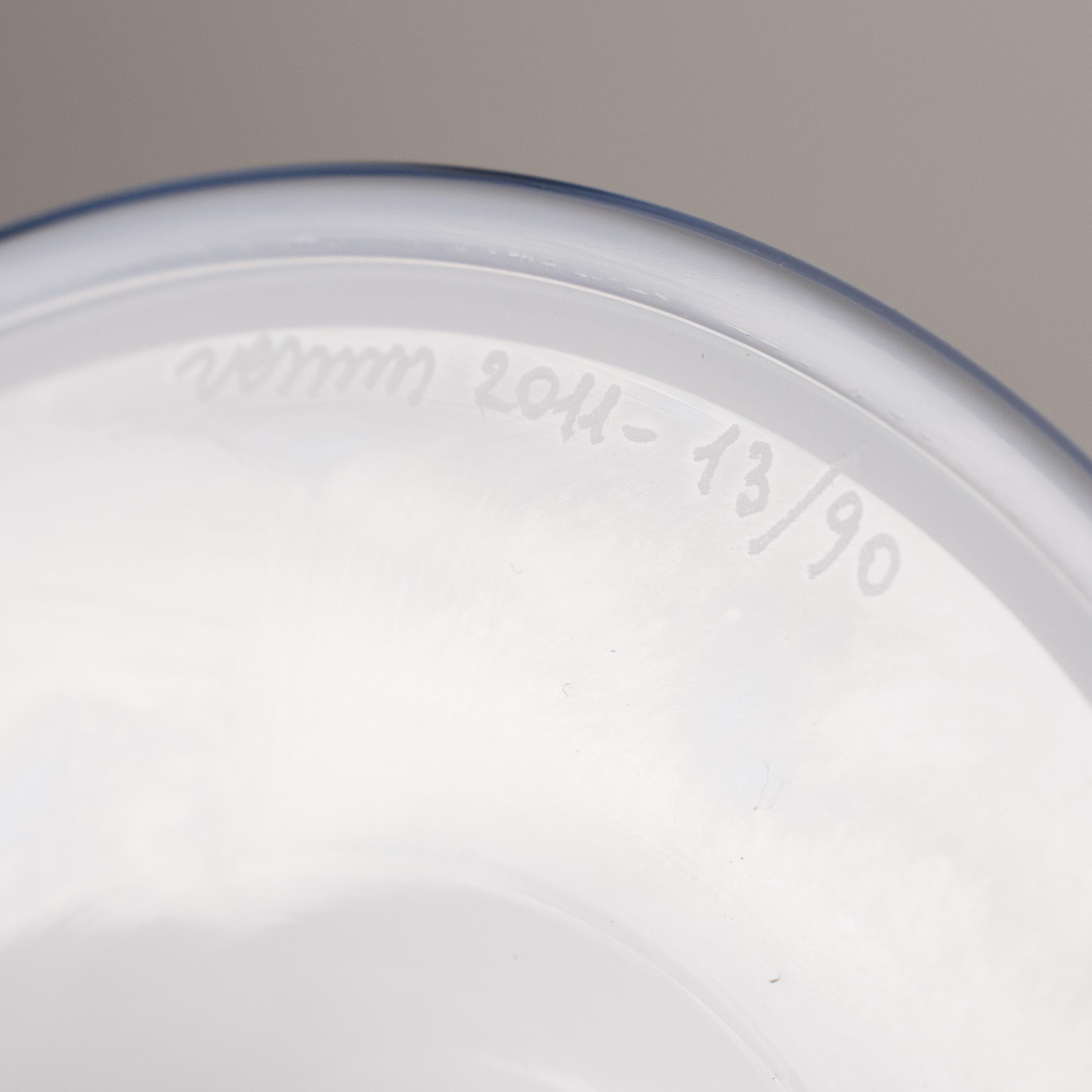 VENINI Vaso Veronese 90° Anniversario Glicine e Vetro Bianco pz 13/90 anno 2011 In condizioni ottime in vendita a Venezia, IT