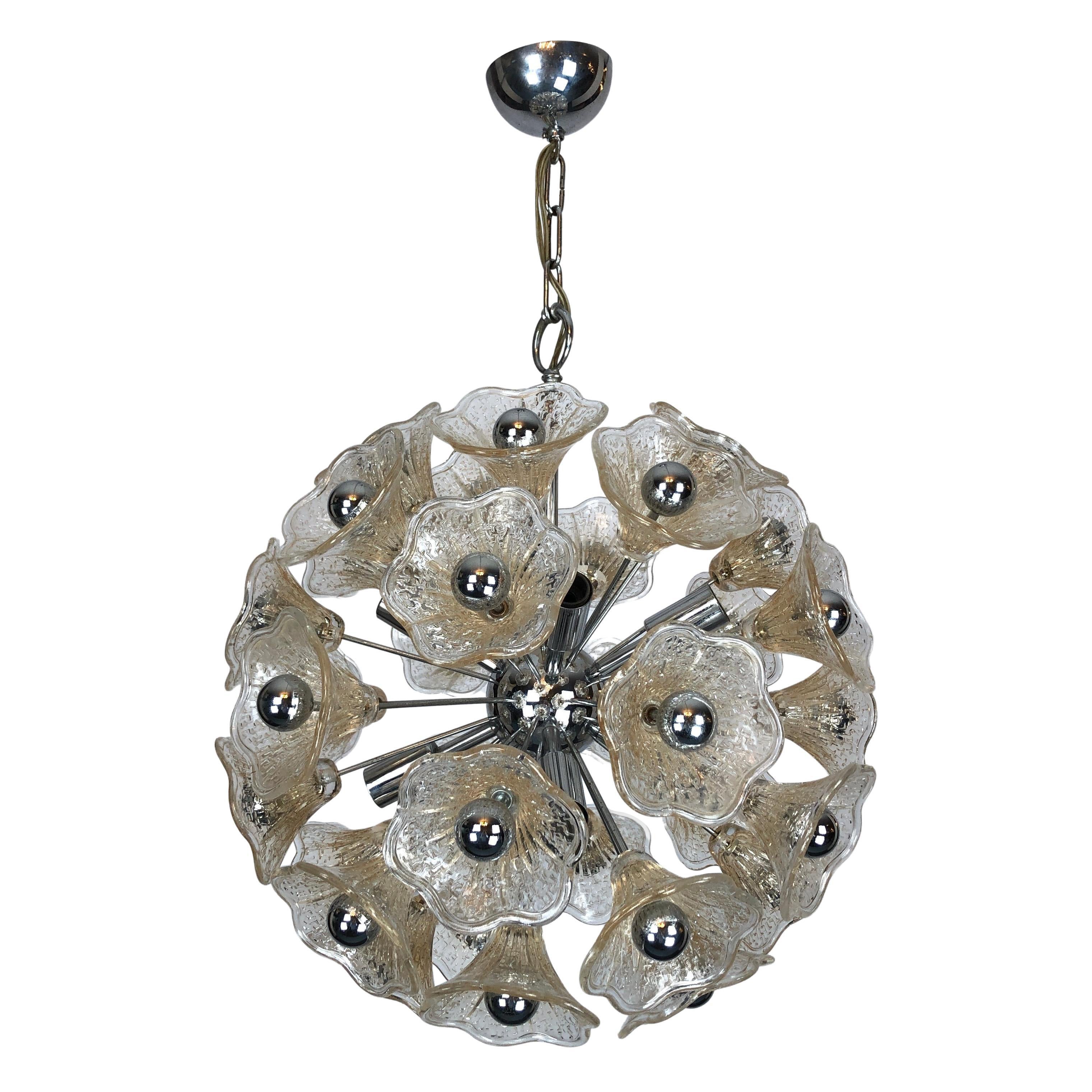 Venini, 35 fiori in vetro vintage sputnik degli anni '70