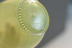 Venini Vintage Murano Glass Vase with Green Filigree, 1950s