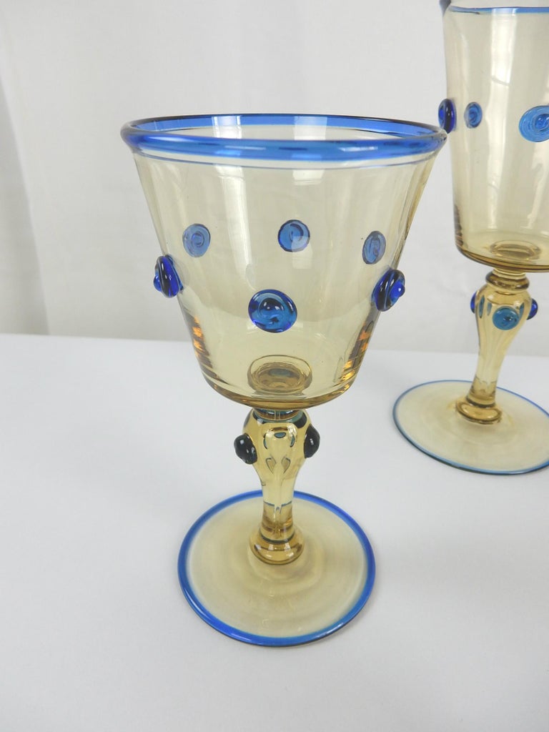 Venini Vittorio Zecchin Art Glass Service Set, Murano, Italy at 1stDibs