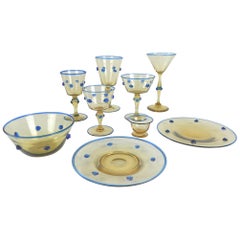 Venini Vittorio Zecchin Art Glass Service Set, Murano, Italy