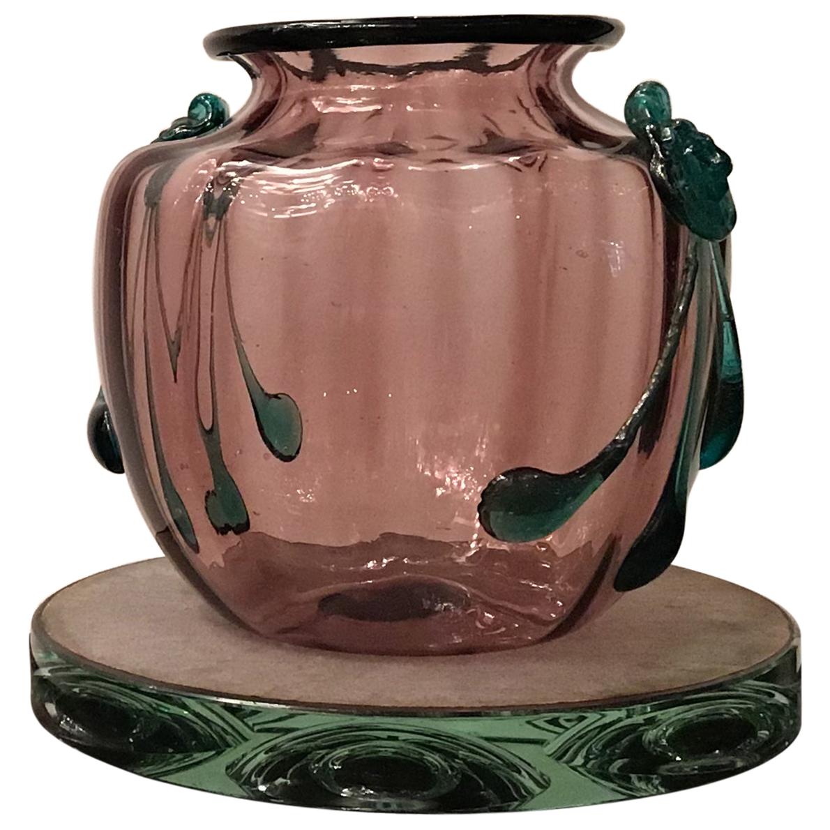 Venini Vittorio Zecchin Vase aus Muranoglas, 1940, Italien