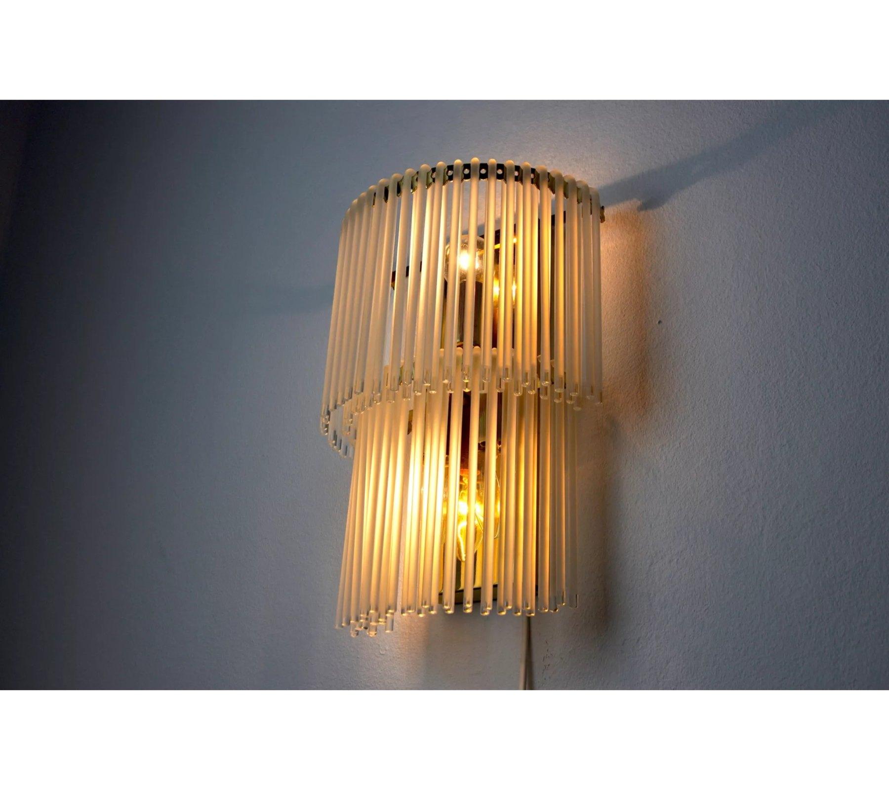 Crystal Venini wall lamp, 1970, Italy For Sale