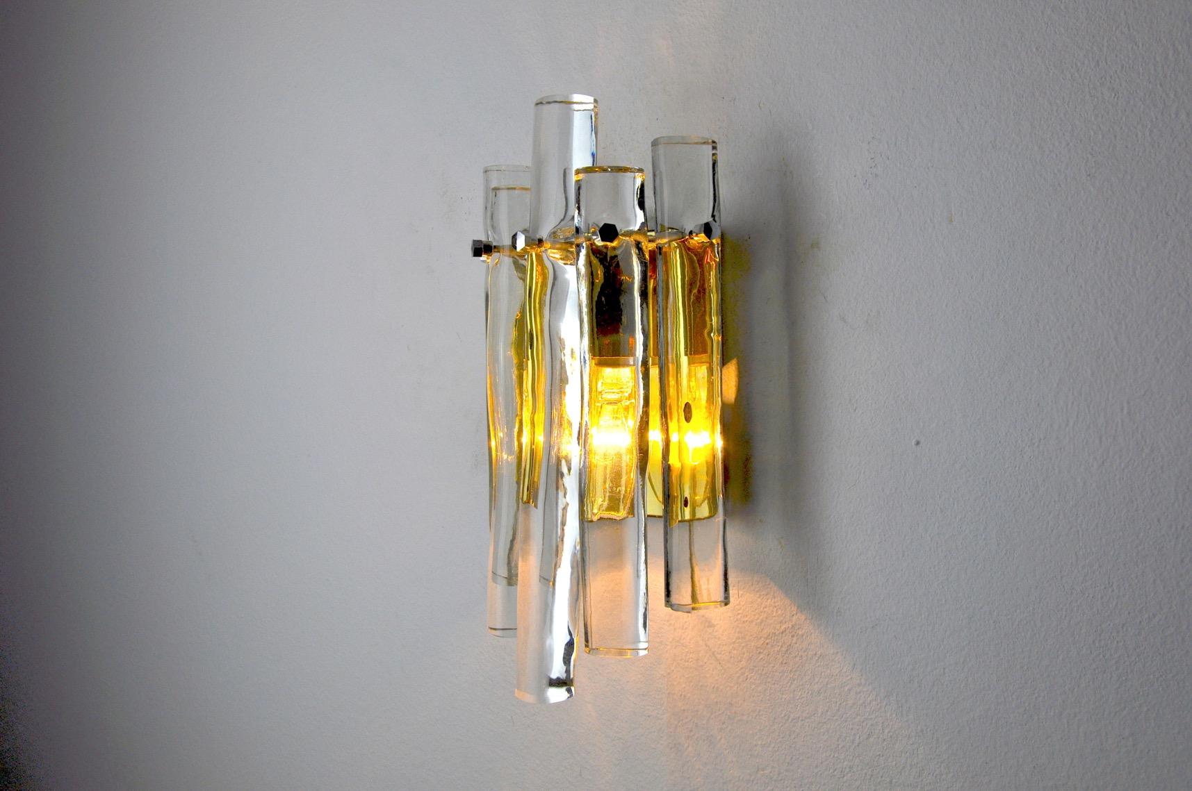 Late 20th Century Venini Wall Lamp for Carmer, Italy, 1970s For Sale