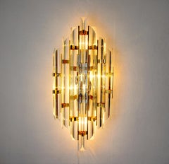 Venini-Wandleuchte, Murano triedri-Glas, Italien, 1970
