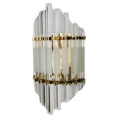 Venini wall lamp, triedri murano glass, italy, 1970
