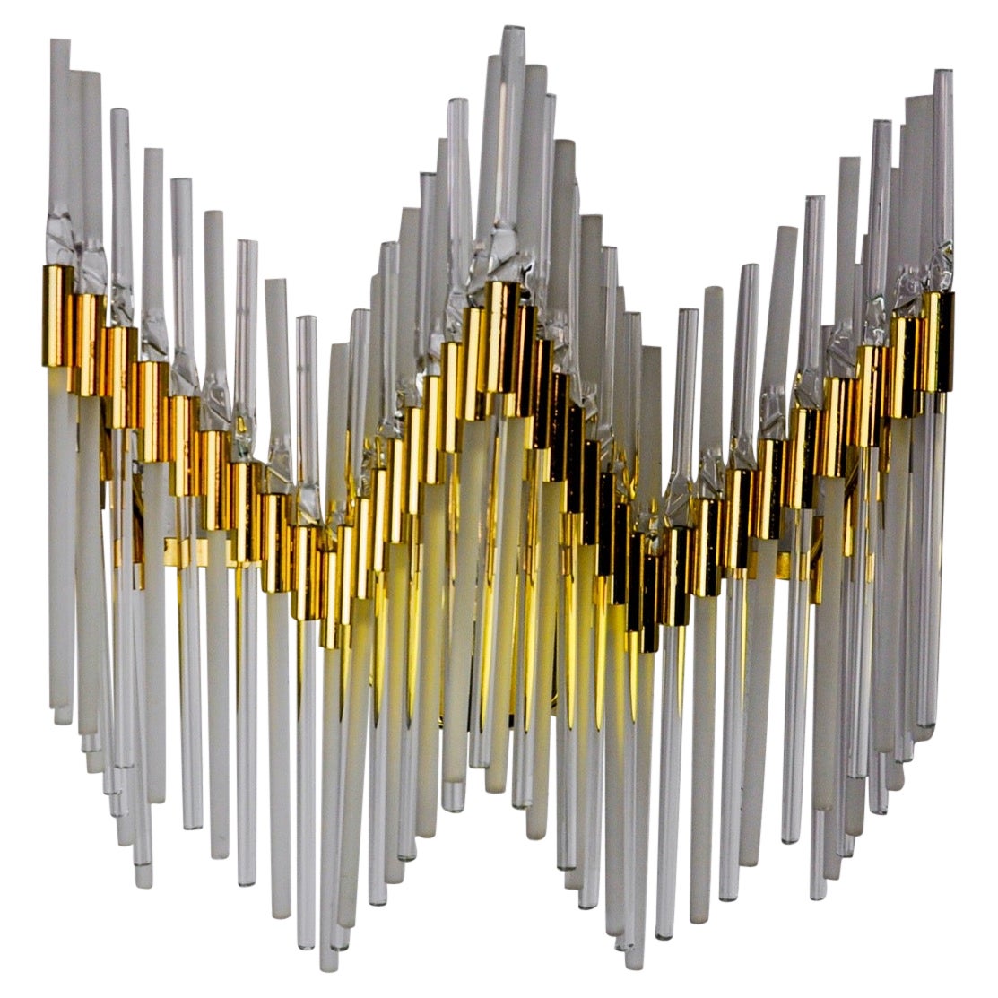 Venini Wall Lamp, Tubular Crystals, Italy, 1970