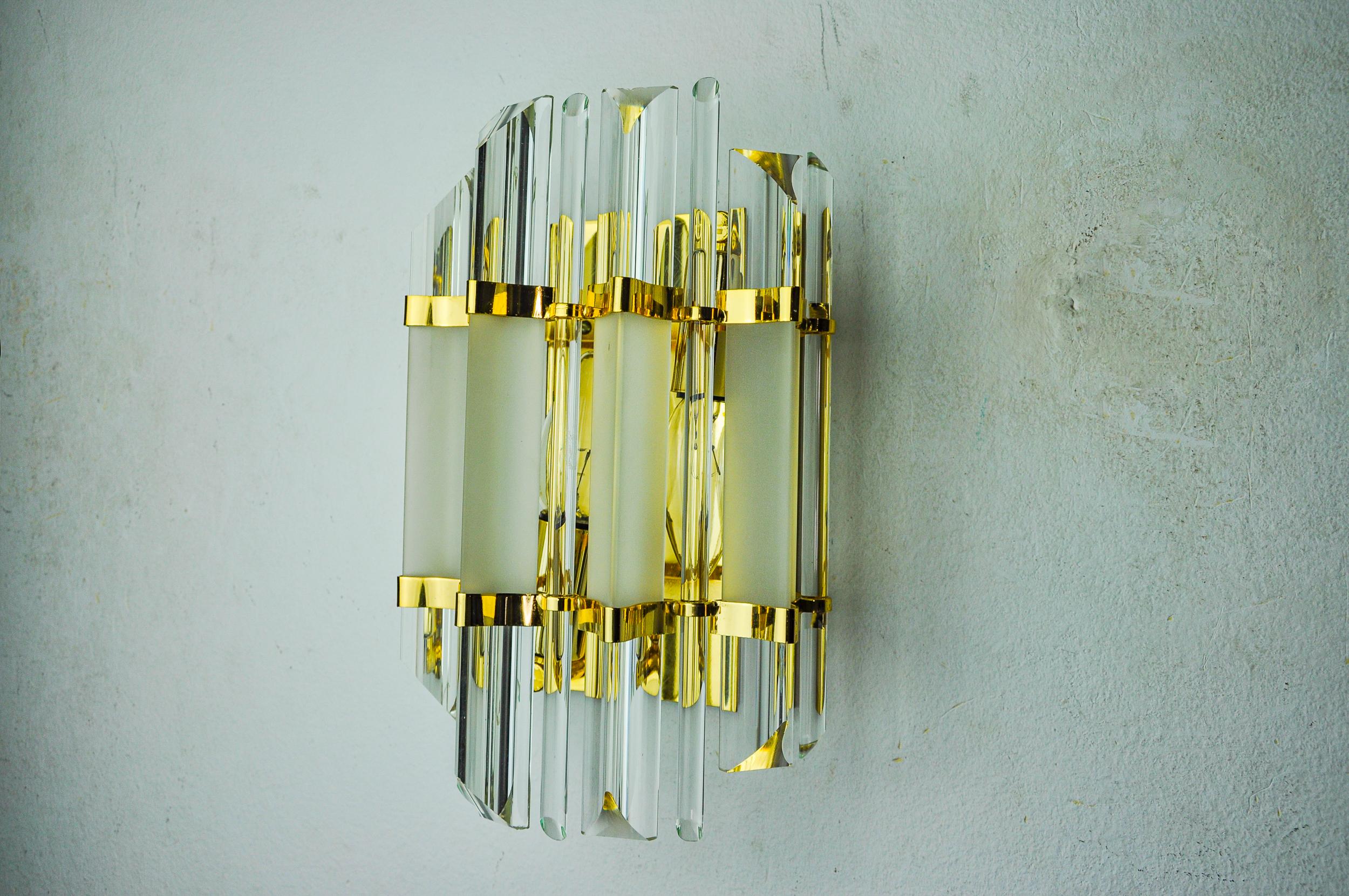 Italiano Applique Venini, vetro triedri, Murano, Italia, 1970 in vendita