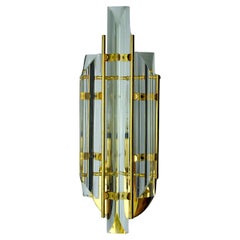 Aplique Venini, cristal triedri, murano, italia, 1970