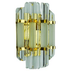 Venini wall light, triedri glass, murano, italy, 1970