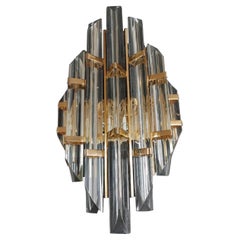 Venini Wall Lighting Glass with Gilt Gold Structure, Italy, 1970 Venini Wall Lighting Glass with Gilt Gold Structure, Italy, 1970