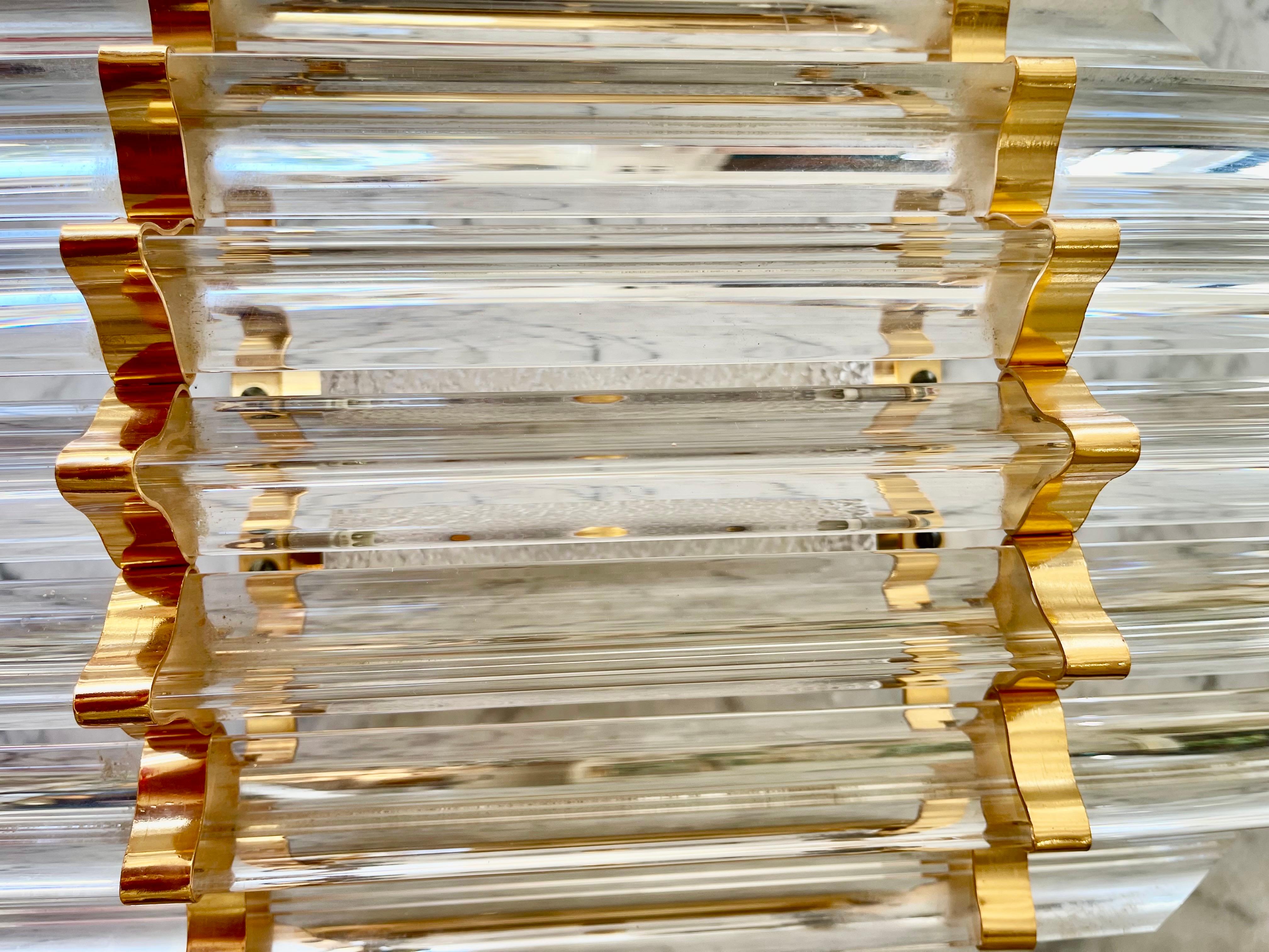 Venini-Wandleuchtenglas mit vergoldeter Goldstruktur, Italien, 1980 (Italienisch) im Angebot
