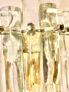 Venini Wall Lighting ice frost Glass Murano pair , Italy, 1980