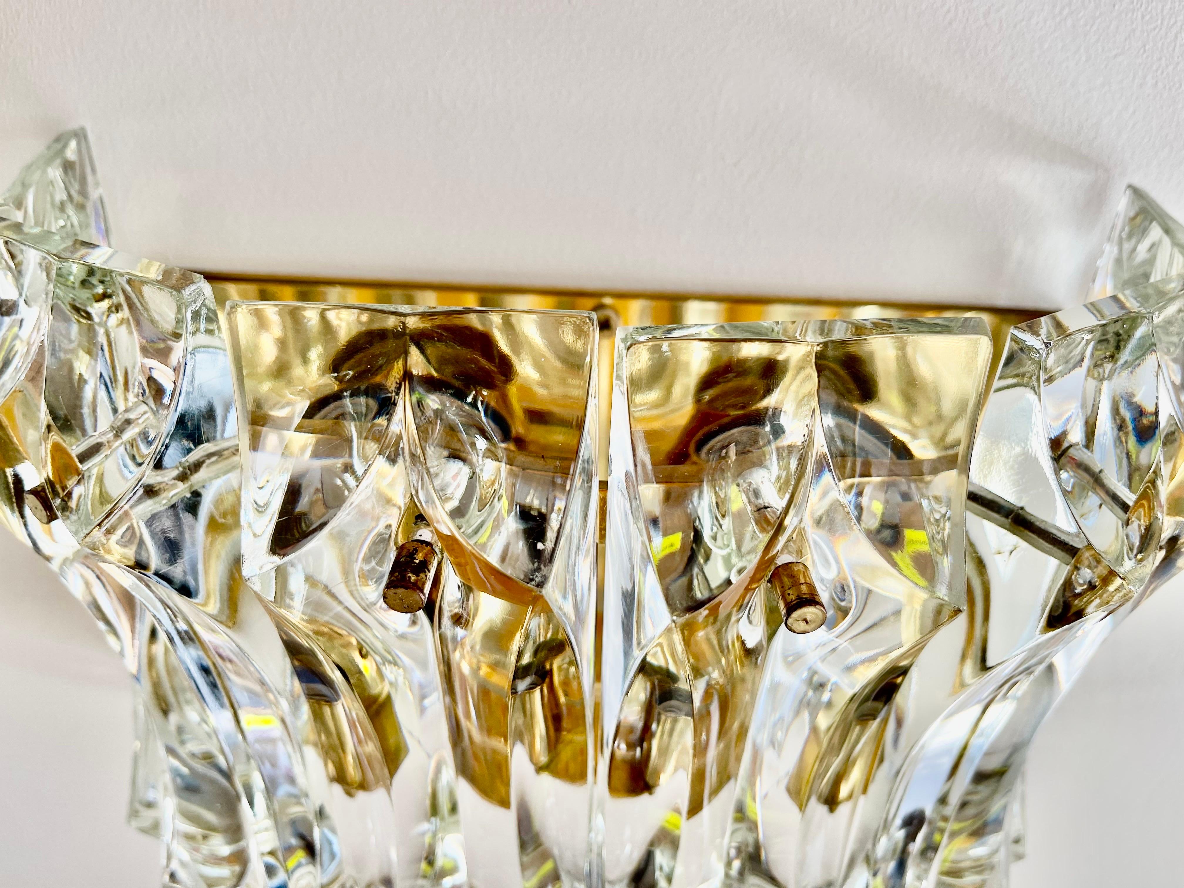 Italian Venini Wall Lighting Murano Glass crystal , Italy 1970 For Sale
