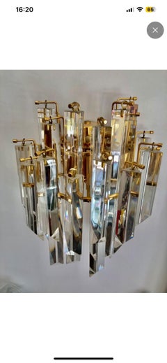 Venini Wall Lighting Pair Glass crystal Murano, Italy, 1980